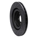 R1 05-23 Chrysler 300 Front Right Drilled & Slotted Black Brake Rotor