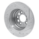 R1 67-74 Volvo 142 Rear Left Drilled & Slotted Silver Brake Rotor