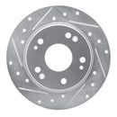 R1 03-08 Acura TSX Rear Left Drilled & Slotted Silver Brake Rotor