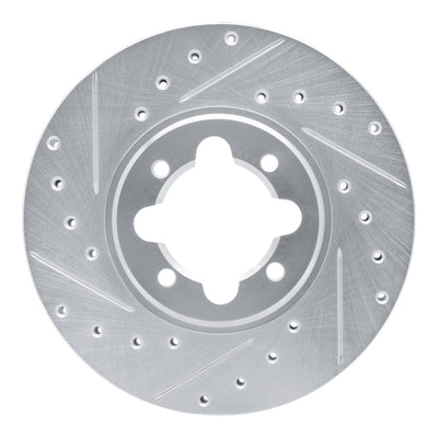 R1 82-85 Toyota Celica Front Left Drilled & Slotted Silver Brake Rotor