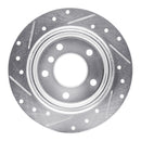 R1 95-99 BMW 318TI Rear Right Drilled & Slotted Silver Brake Rotor