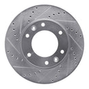 R1 06-14 Hyundai Entourage Front Left Drilled & Slotted Silver Brake Rotor