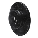 R1 07-19 BMW X6 Rear Right Drilled & Slotted Black Brake Rotor
