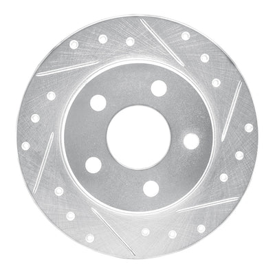 R1 93-05 Ford Taurus SHO Rear Right Drilled & Slotted Silver Brake Rotor