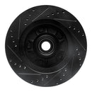 R1 00-04 Ford F-150 RWD Front Right Drilled & Slotted Black Brake Rotor