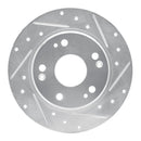 R1 11-15 Honda CR-Z Rear Right Drilled & Slotted Silver Brake Rotor