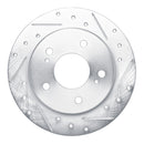 R1 94-98 Nissan 240SX Rear Right Drilled & Slotted Silver Brake Rotor