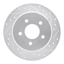 R1 91-95 Ford Crown Victoria Rear Drilled & Slotted Silver Brake Rotor Set