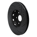 R1 09-15 Toyota Venza Front Left Drilled & Slotted Black Brake Rotor