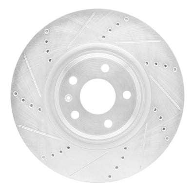 R1 12-20 Audi Q5 (Mexico) Front Left Drilled & Slotted Silver Brake Rotor