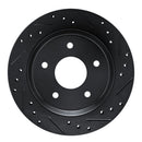 R1 84-87 Chevrolet Corvette Front Right Drilled & Slotted Black Brake Rotor