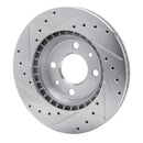 R1 87-93 Saab 900 Front Right Drilled & Slotted Silver Brake Rotor