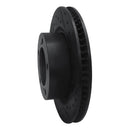 R1 08-21 Lexus LX570 Front Right Drilled & Slotted Black Brake Rotor