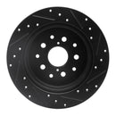 R1 98-10 Lexus GS430 Rear Left Drilled & Slotted Black Brake Rotor