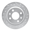 R1 86-98 Saab 9000 Rear Right Drilled & Slotted Silver Brake Rotor