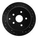 R1 86-92 Toyota Supra Front & Rear Drilled & Slotted Black Brake Rotor Set