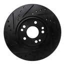 R1 90-95 Mercedes-Benz 300CE Front Right Drilled & Slotted Black Brake Rotor