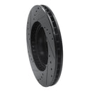R1 90-16 Saab 9-2X Front Right Drilled & Slotted Black Brake Rotor