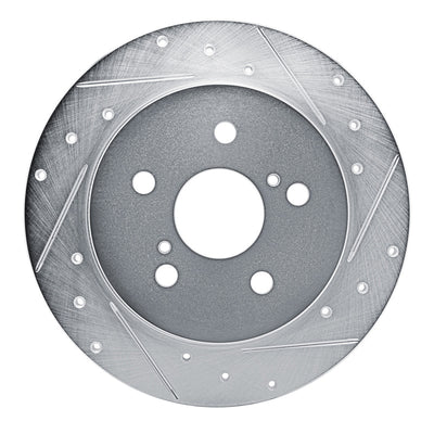 R1 18-22 Toyota C-HR Rear Right Drilled & Slotted Silver Brake Rotor