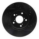 R1 05-10 Honda Odyssey Front Left Drilled & Slotted Black Brake Rotor