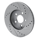 R1 00-05 Chrysler Neon Front Left Drilled & Slotted Silver Brake Rotor