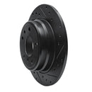 R1 89-95 BMW 525I (USA/Canada) Rear Right Drilled & Slotted Black Brake Rotor