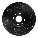 R1 12-19 Fiat 500 Front & Rear Drilled & Slotted Black Brake Rotor Set