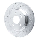 R1 21-25 Hyundai SANTA FE Rear Left Drilled & Slotted Silver Brake Rotor