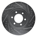 R1 02-06 Ford Expedition Front Left Drilled & Slotted Silver Brake Rotor