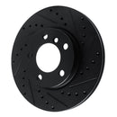 R1 11-16 Mini Cooper Paceman Front Right Drilled & Slotted Black Brake Rotor