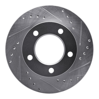 R1 76-86 Jeep CJ5 Front Right Drilled & Slotted Silver Brake Rotor