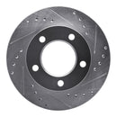 R1 76-86 Jeep CJ5 Front Right Drilled & Slotted Silver Brake Rotor