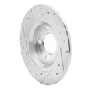 R1 98-15 Ford Fusion Rear Right Drilled & Slotted Silver Brake Rotor