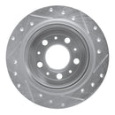 R1 97-98 Volvo S90 Rear Left Drilled & Slotted Silver Brake Rotor