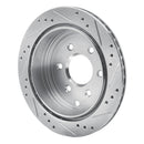 R1 05-24 Nissan Frontier Front & Rear Drilled & Slotted Silver Brake Rotor Set