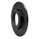R1 65-76 Porsche 911 Front Right Drilled & Slotted Black Brake Rotor