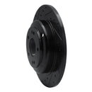 R1 10-16 Hyundai Genesis Coupe Rear Left Drilled & Slotted Black Brake Rotor
