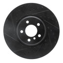 R1 08-19 BMW X5 Front Left Drilled & Slotted Black Brake Rotor