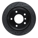 R1 09-16 BMW Z4 Rear Left Drilled & Slotted Black Brake Rotor