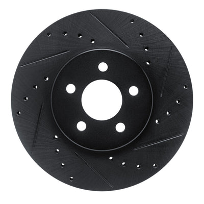 R1 89-95 Chrysler Daytona Front Right Drilled & Slotted Black Brake Rotor