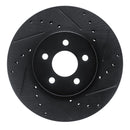 R1 89-95 Chrysler Daytona Front Right Drilled & Slotted Black Brake Rotor
