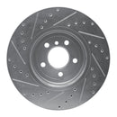 R1 11-19 BMW 640I Gran Coupe Front Right Drilled & Slotted Silver Brake Rotor