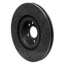 R1 08-11 Saab 9-3 Front Left Drilled & Slotted Black Brake Rotor
