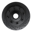 R1 86-94 Ford E-250 Econoline Club Wagon Front Right Drilled & Slotted Black Brake Rotor