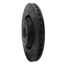 R1 08-11 Audi TT Quattro Front Left Drilled & Slotted Black Brake Rotor