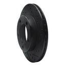 R1 76-86 Jeep CJ5 Front Right Drilled & Slotted Black Brake Rotor