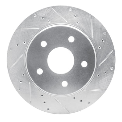R1 08-12 Jeep J8 Front Right Drilled & Slotted Silver Brake Rotor