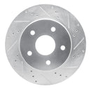 R1 08-12 Jeep J8 Front Right Drilled & Slotted Silver Brake Rotor