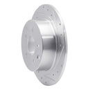 R1 02-25 Nissan Maxima Rear Right Drilled & Slotted Silver Brake Rotor