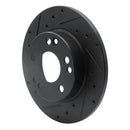 R1 83-89 Mercedes-Benz 190D Front Left Drilled & Slotted Black Brake Rotor